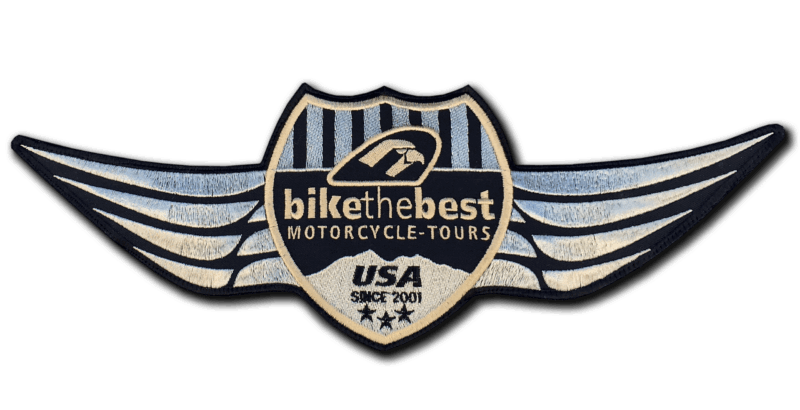 btb-logo-golden-stitched bikethebest logo Motorradreisen